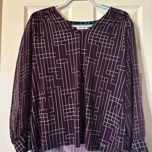 Calvin Klein Purple Graphic Blouse Relaxed Fit